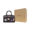 Coach Rowan 27 Classic Monogram Zip Closure Ski Patch Decor Canvas And Leather Shoulder Crossbody Tote Bag Large Women handbags Dark-Brown CE592-IMOSN