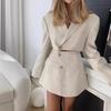 Women Blazer Clothing Two Piece Set Women Suits with Skirt Female Suit Tweed Long Sleeves Short Skirt Suits Blazer