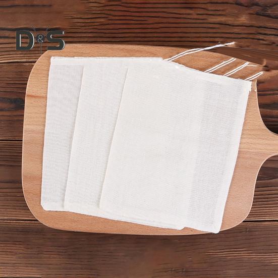 20 шт. мешочков для специй с завязкой, натуральные хлопковые муслиновые мешочки для чая, трав, супа, многоразовые тканевые мешочки для сыра, пустые пакетики