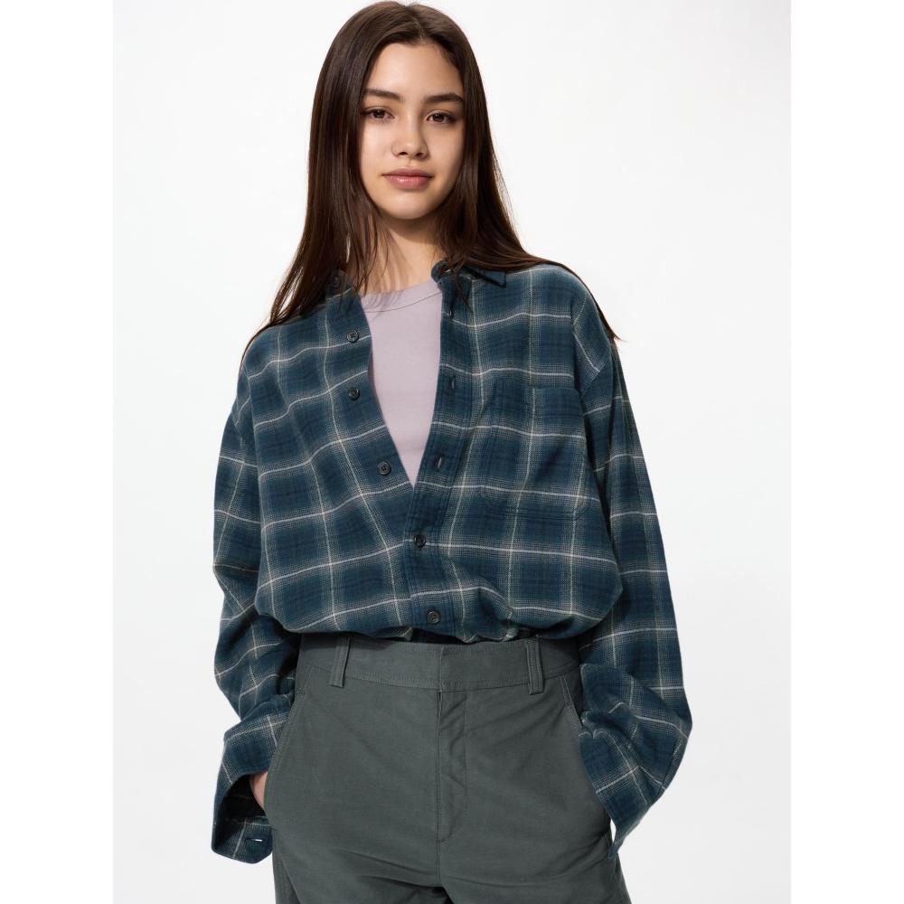 Uniqlo Фланелевая рубашка с омбре-клеткой
