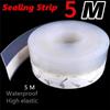 5M Silicone Sealing Strip Weather Stripping Rubber Door Seal Strip Adhesive Tape Window Gaps 25MM
