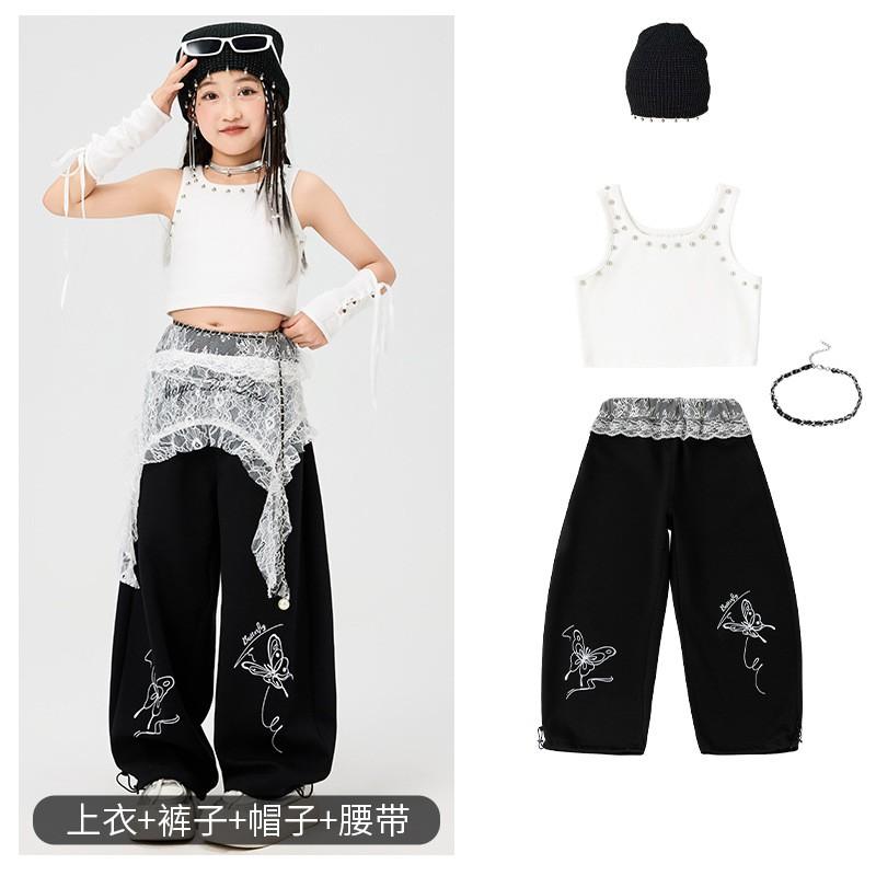 Girls Hip Hop Dance Set Kids Jazz Performance Outfit Streetwear Stage Show Costume