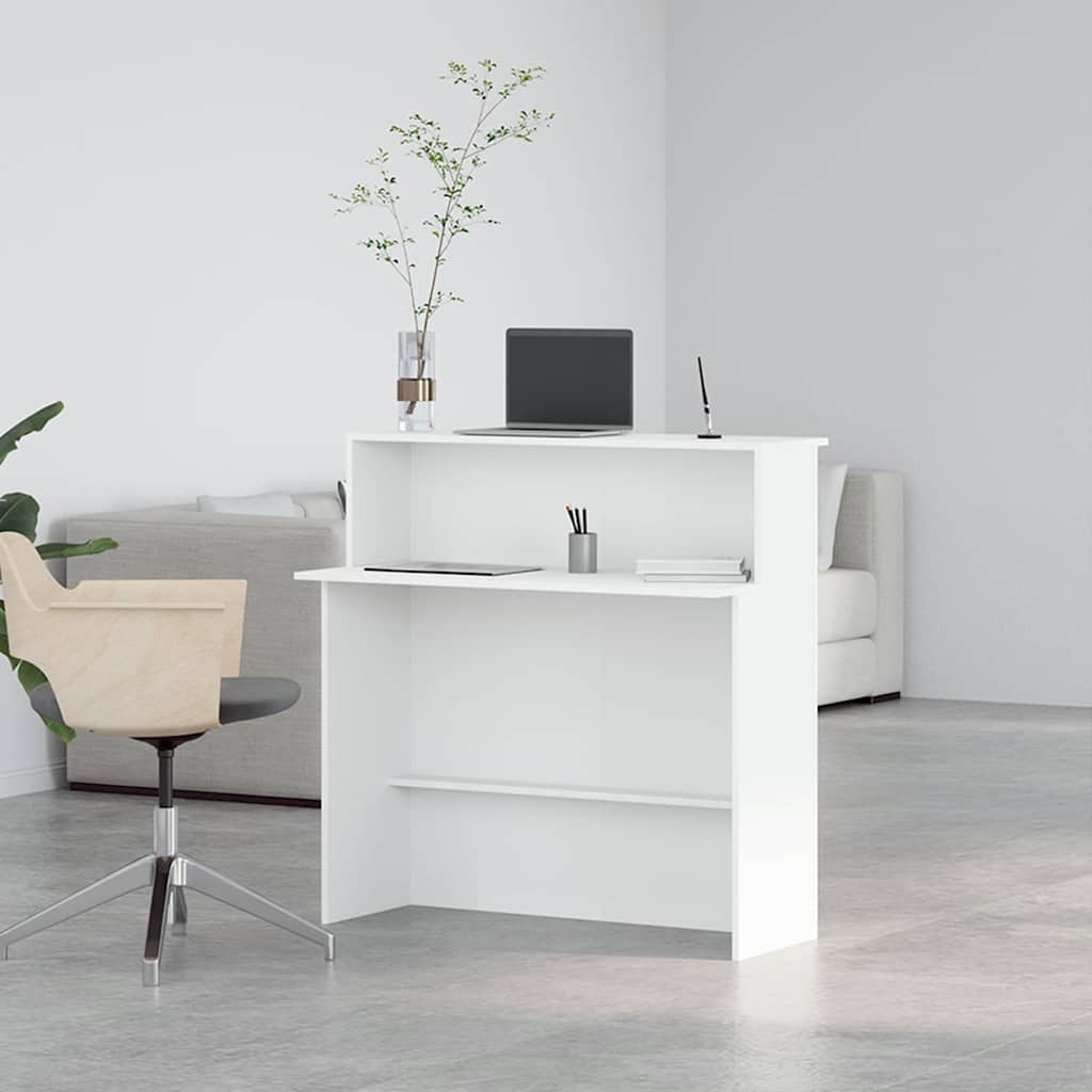 Reception Desk White 100 x 50 x 103.5 cm Engineered Wood