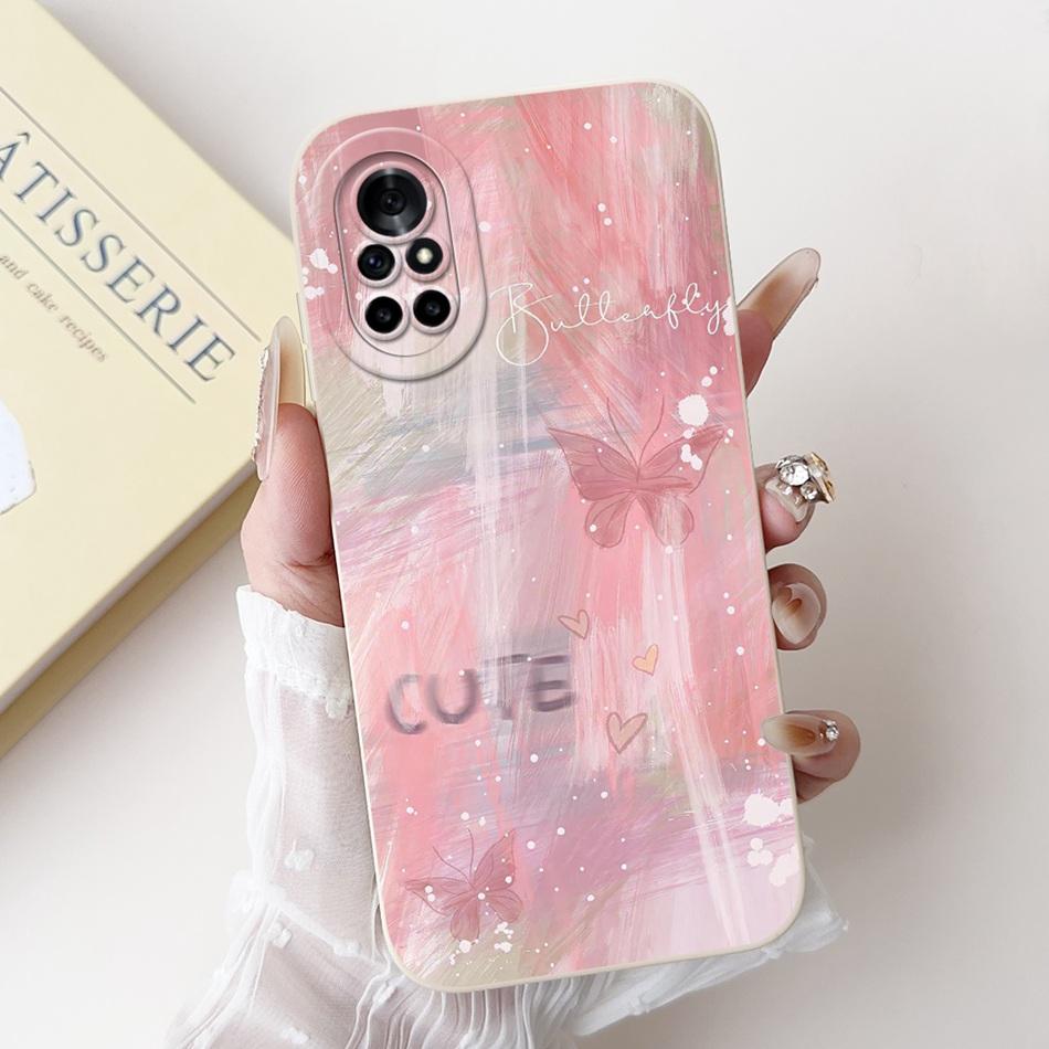 For Huawei Nova 8 8i Beautiful Bow Rose Painting Phone Case For Huawei Nova8 Nova8i Shockproof Soft Silicone Cases