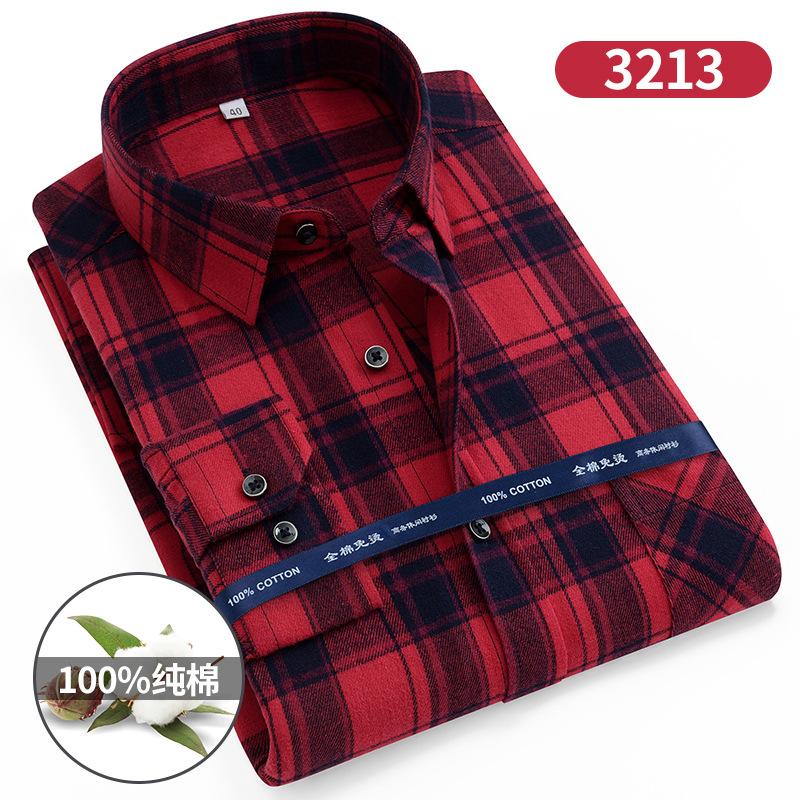 100% Pure Cotton Flannel Soft Regular-fit Long Sleeve Brushed Shirt Single Pocket Comfortable Casual Thick Plaid Shirts S-11XL