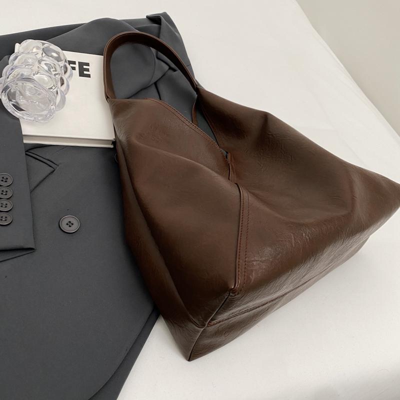 Модная дизайнерская кожаная сумка через плечо для женщин 2024, трендовая женская простая большая сумка-хобо под мышками, сумки и кошельки