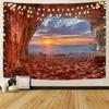 Beautiful Sunset Seascape Decorative Tapestry Sunset Twilight Scenery Decorative Tapestry Bohemian Tapestry Room Home Decoration