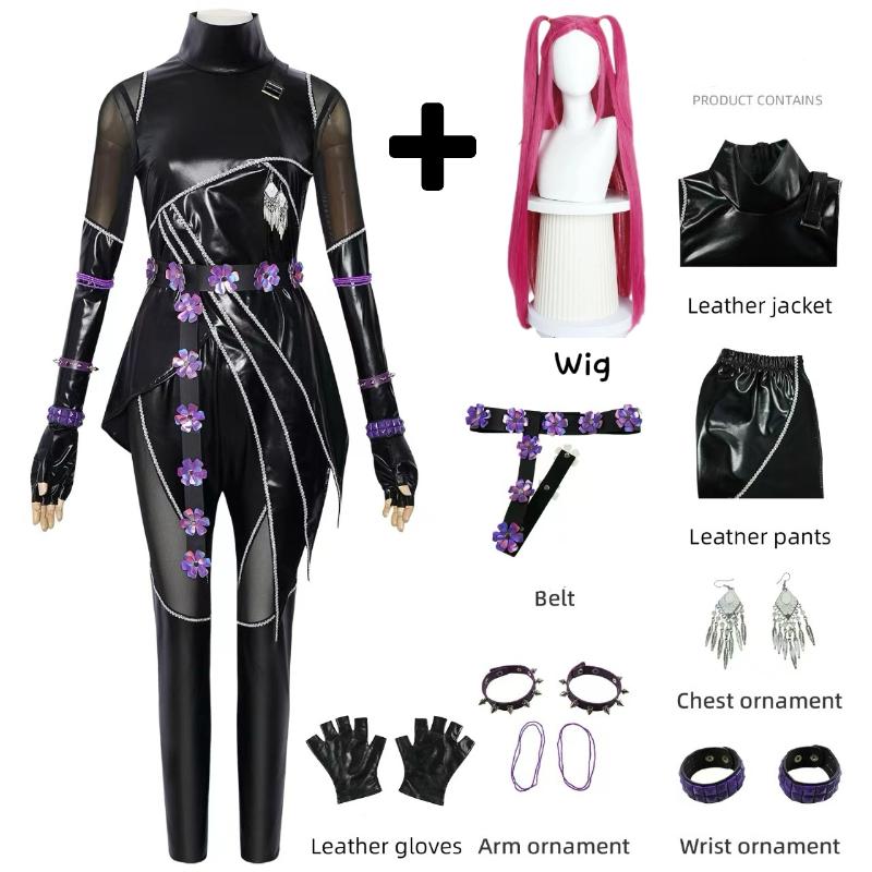 Hot Selling 2026 Korean Style Girls Suit Halloween Cosplay Hot Girl Show Costume Black Golden Suit Halloween Girl Anime Costume