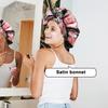 Двухслойная атласная шапочка для сна, нескользящая повязка для волос для женщин, ночная шапочка для длинных/вьющихся волос с эластичной завязкой