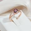 Kinel Oval Red Zircon Rings For Women Outdoor Daily Fine Jewelry Gift