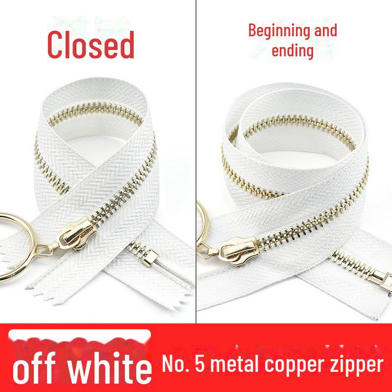 Металлическая молния 20-40 см с большим кольцом-пулером, размер 5, светло-золотые зубцы для сумок, кожаных юбок