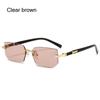 UV400 Protection Frameless Sun Glasses Y2K Eyewear Rimless Rectangle Sunglasses  for Women & Men