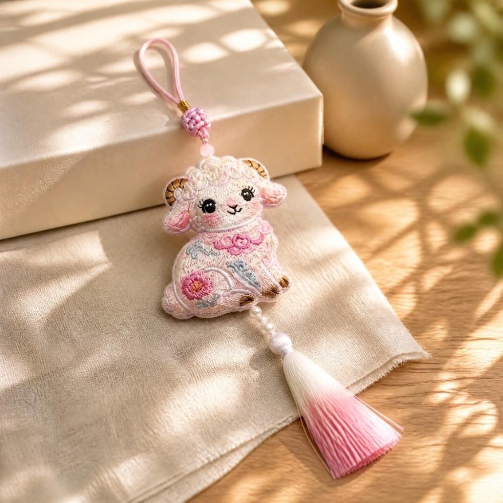 Scented Bag Aroma Pouch Chinese Style Zodiac Sheep Charm Embroidery Sachet Car Hanging