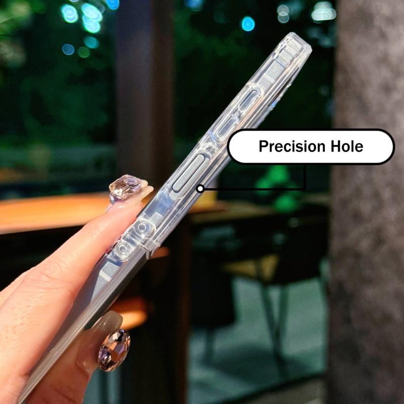 Holographic Laser Love Heart Clear Phone Case For Samsung Galaxy Z Flip 7 FE 6 5 4 3 Hard Clear Cover For Samsung Z Flip7 Flip6