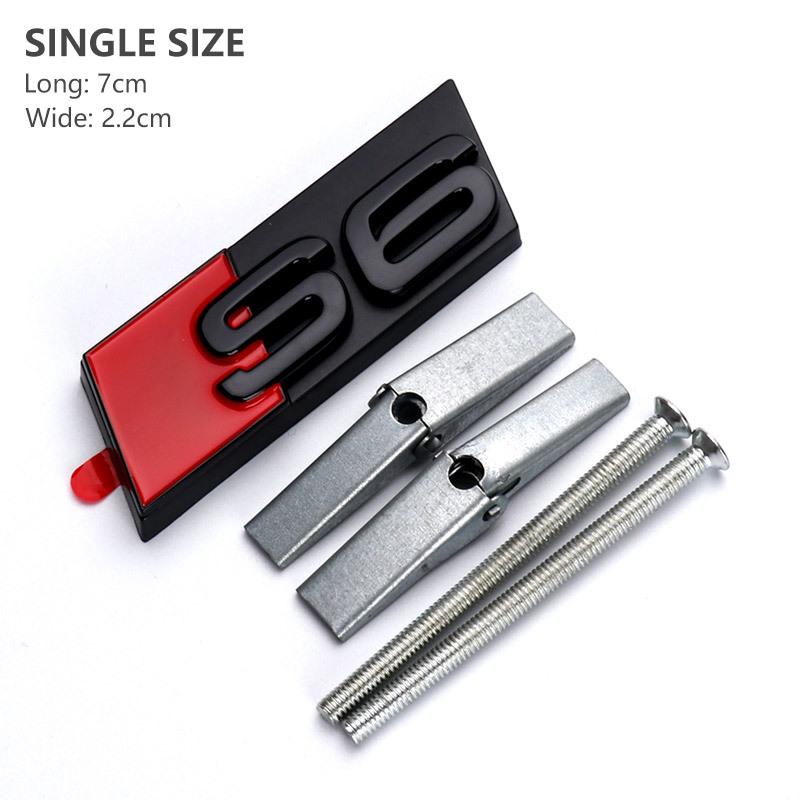 For Audi RS3 3d ABS Chrome Black Logo S3 S4 S5 S6 S7 S8 Emblem Honeycomb Car Front Grille Bdage For Audi S 3 4 5 6 7 8 Accessories