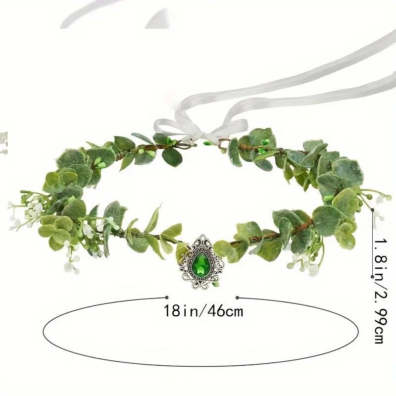 1 шт. Сказочная корона из цветов и листьев, Головной убор принцессы-эльфа, Головной убор эльфа, Косплей, Костюм на Хэллоуин, Фотосессия, Свадьба