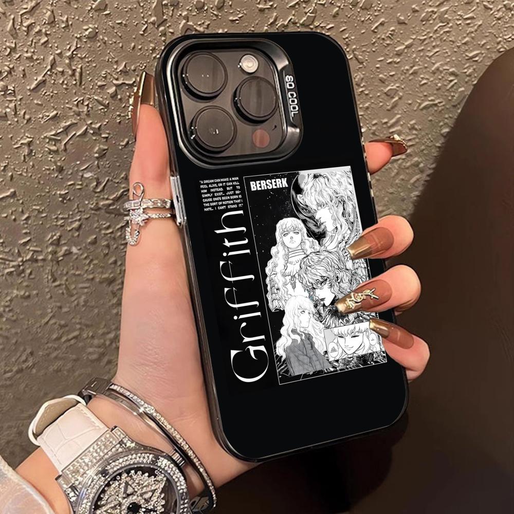 Чехол для телефона с аниме Гриффитом для iPhone 17 16 15 14 13 12 11 X XR XS Air Pro Max Plus Черный Цветной Серебристый Чехол