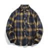 Свободная рубашка с длинным рукавом в клетку в стиле ретро для мужчин и женщин, нейтральная рубашка-куртка, рубашка для волос с приспущенным плечом