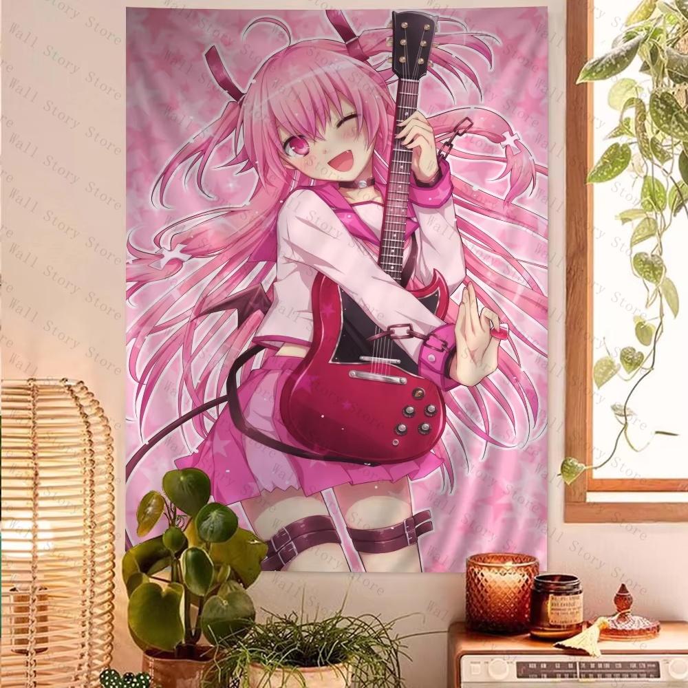 Angel Beats милая Тачибана Канаде Подвесной богемный гобелен Подвесной Таро Хиппи Настенные ковры Комната в общежитии Японский гобелен Настенное искусство