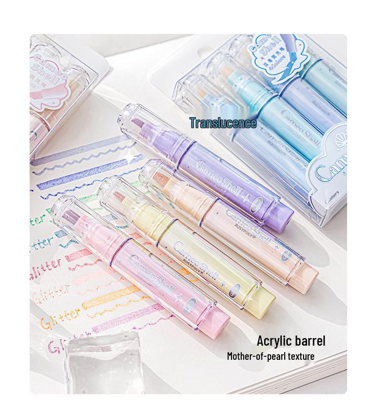 Ручка-хайлайтер RosyPosy Bling Heart Fluorescent для ведения дневника