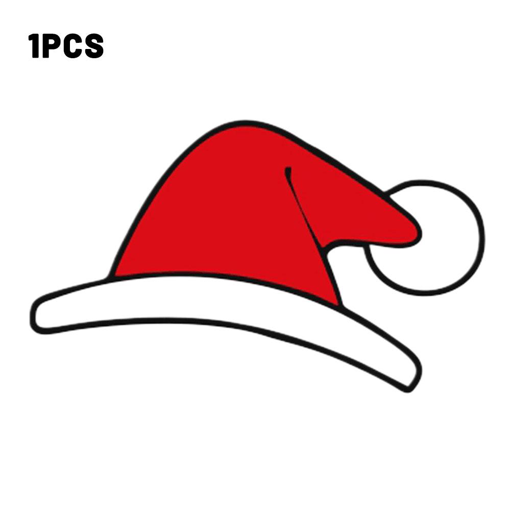 Наклейки для рождественского украшения Tesla для Model Y Шапка Санты Модификация переднего логотипа Креативные автомобильные аксессуары Праздничные наклейки на шляпу