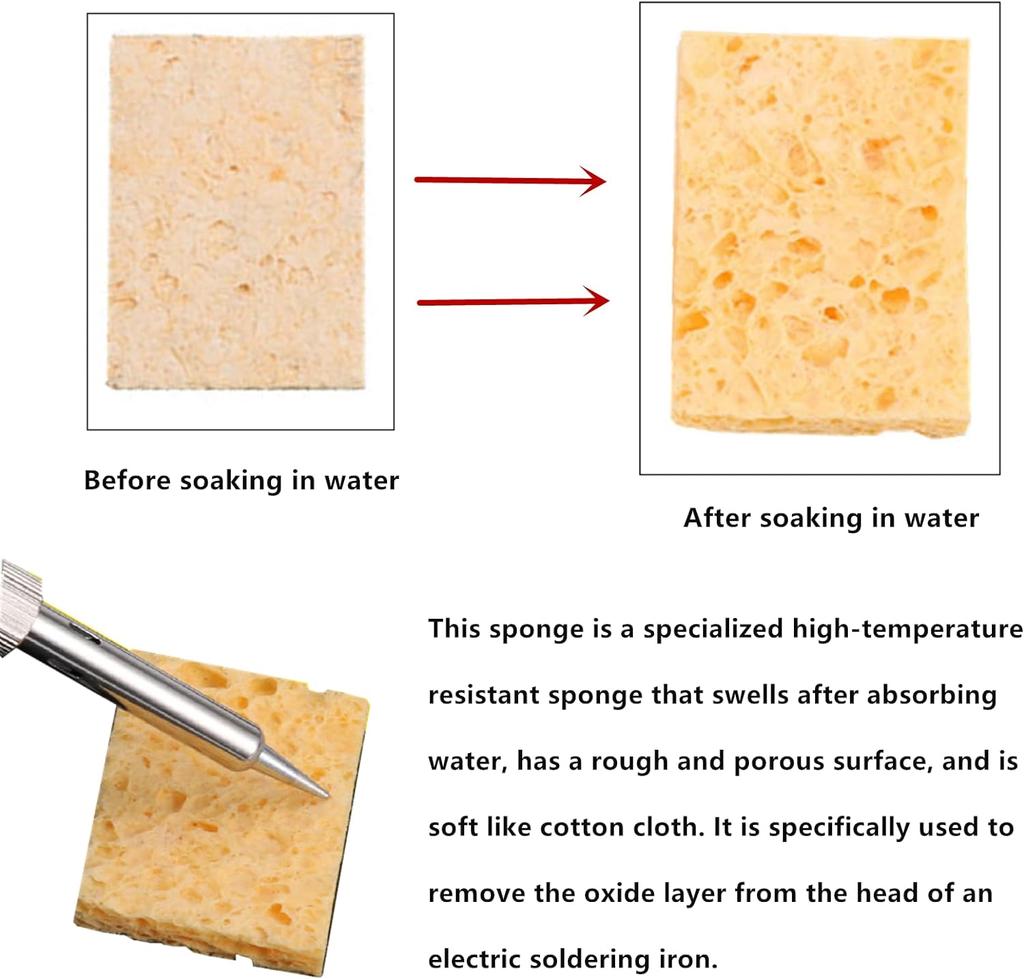 Soldering Iron Kit 60W 110V 220V Adjustable Temperature Solder Tool Set with 5pcs Soldering Tips, Tweezers, Solder Wick