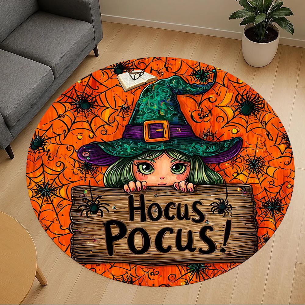 1PC Hocus Pocus Halloween Office Round Area Rug, Under Office Chairs Bedroom Living Room Home Decor, Carpet for Office -1110133
