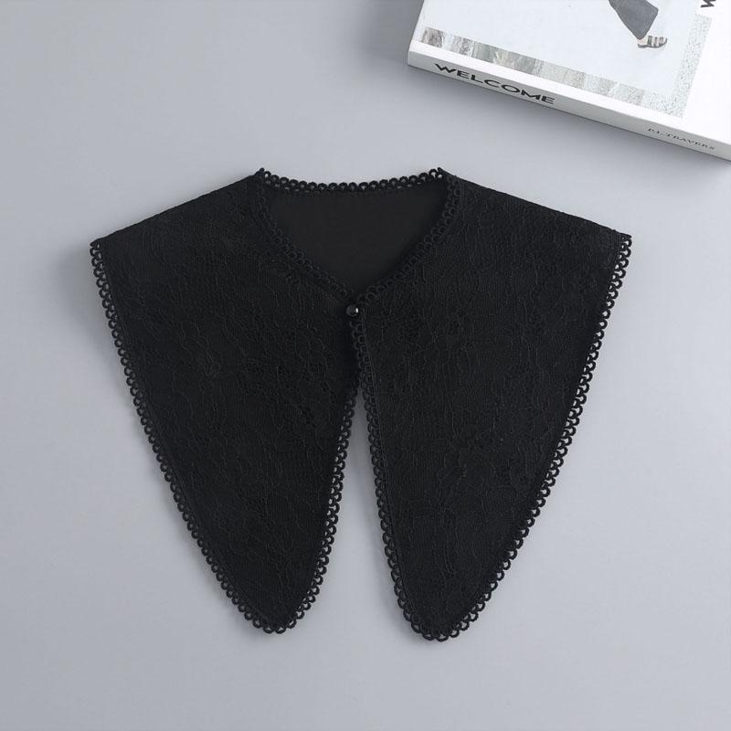 New Fake Victorian Stand Up Collar White Black Lace Collars Detachable For Women Blouse Lapel Shirt False Collar Woman