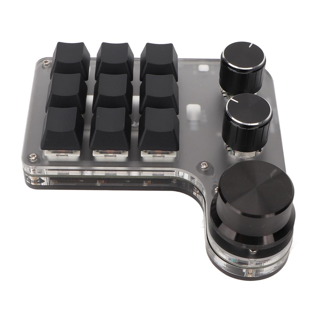 Programmable Macro Keyboard 9 Keys 3 Knobs USB Bluetooth Connection OSU Gaming Keyboard for Office Music Media
