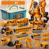 Excavator Mixer Magnetic Transform Engineering Detachable Transform Robot Toys  Children's Toy