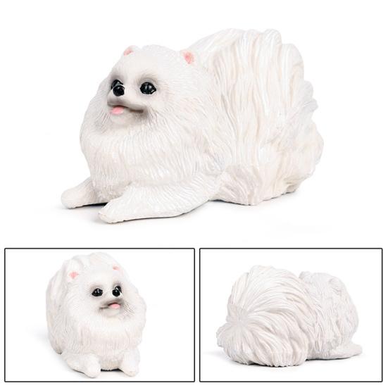 Симуляция Модель Померанского Шпица Живой Внешний Вид Животное Ремесло Украшение Реалистичная Статуэтка Щенка Миниатюрная Фигурка Твердый Пластик Игрушка Собака Домашний Питомец Настольная