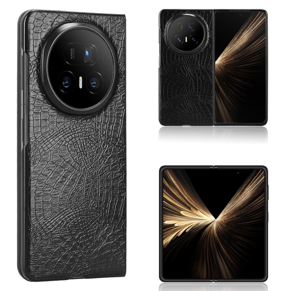 Для Honor Magic V5 5G Чехол Кожаный с текстурой крокодила Покрытие Твердый ПК Чехол для телефона