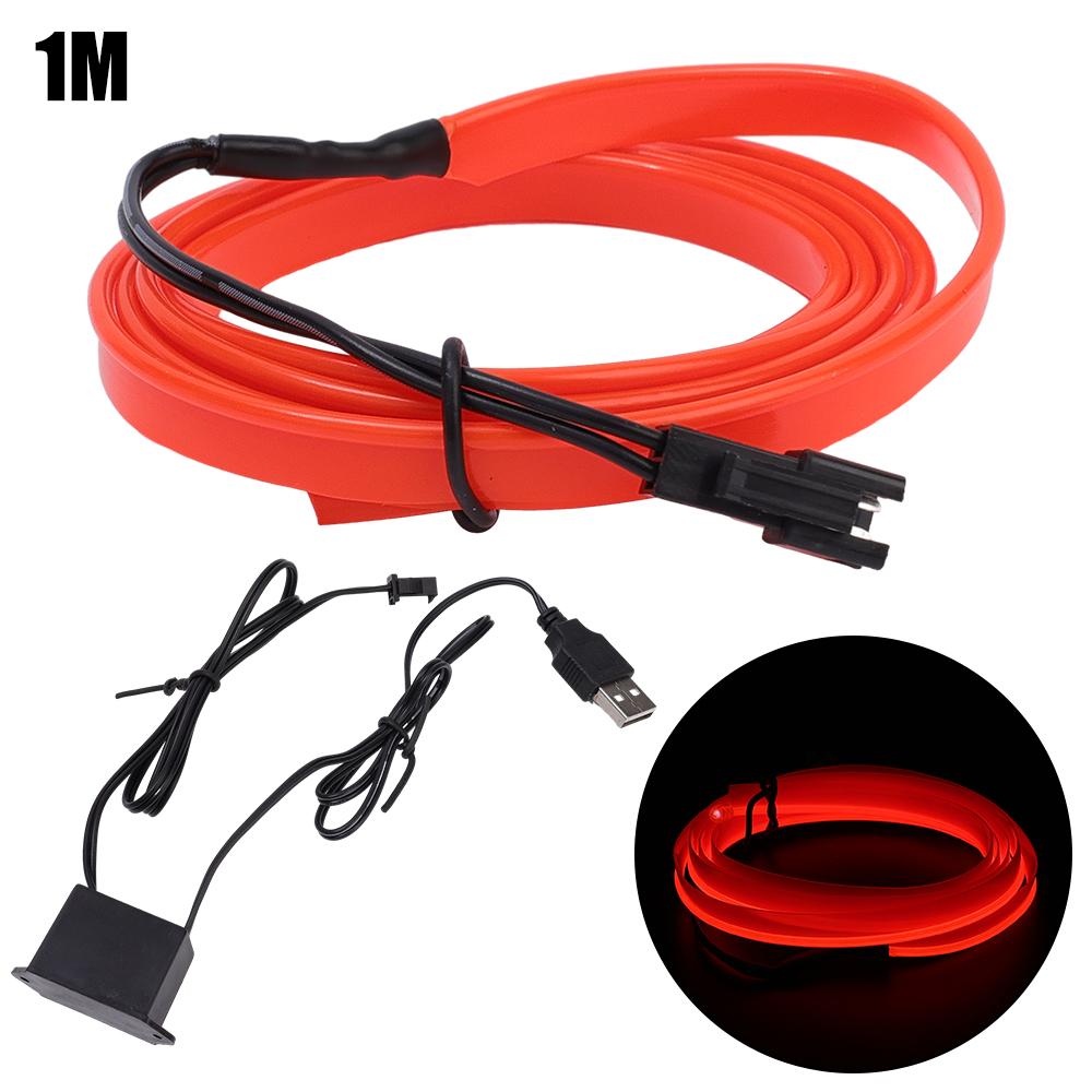 Полоска окружающего света для салона автомобиля, оптоволоконная атмосфера, неоновые светодиодные фонари, USB-вечеринка, декоративные лампы, полоска, авто, DIY, окружающий свет