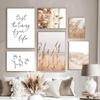 Desert Mountain Landscape Photo Posters and Prints Grass Canvas Painting Beige Neutral Boho Style Pampas Wall Art Pictures Decor