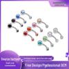 Double Zircon Titanium Steel Belly Button Ring Set