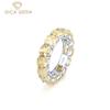 Yellow High Carbon Diamond Rings 925 Sterling Silver 5*5mm Unique Design Romantic Fine Jewelry Wedding Party Gifts New Trend
