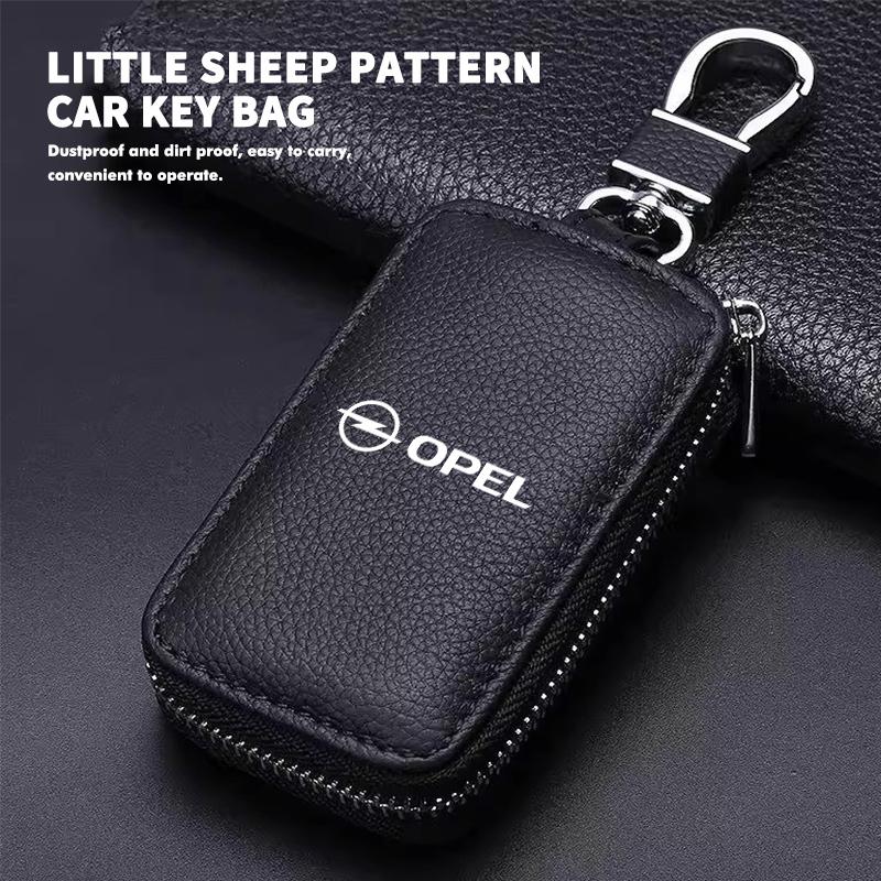 Кожаный кошелек для ключей с логотипом автомобиля Сумка для хранения ключей на молнии Чехол для ключей Аксессуары Для Opel Insignia Astra G J F K Vectra C H Corsa C B D