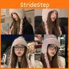 Women's Thick Striped Knit Hat Cozy Winter Beanie Ear Covering For Cold Days