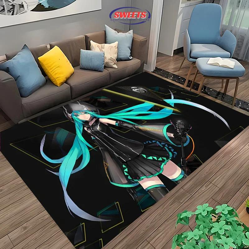Новый виртуальный ковер H-Hatsune MM1ku для гостиной, мультяшный, для детской спальни, диванный коврик, придверный коврик, напольный ковер, противоскользящий, декоративный коврик, подарок