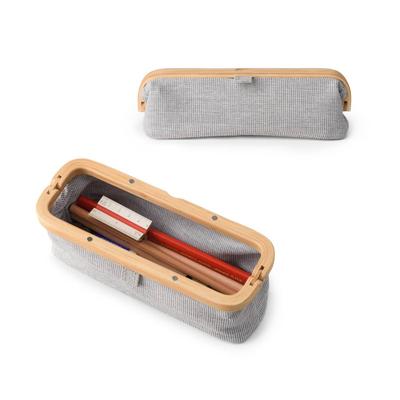 GUDEE Pen Case Pen Pouch Pencil Case Cancil Pencil Case Canvas Cloth Simple Wooden Bamboo GudeeLife UROKI Pen Pouch (синий)