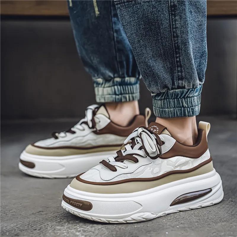 Модные повседневные кроссовки, лоферы, мужские кроссовки для скейтбординга, спорта и отдыха, мягкие и удобные, нескользящие, весна и осень, толстая подошва