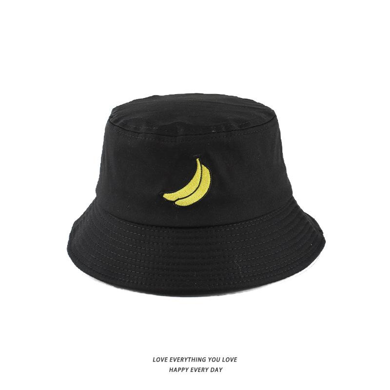 Bucket Hats Men And Women Skull Embroidered Fisherman Hat, Single-Sided Black Street Fashion Foldable Sunhat