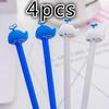 4pcs/set Little Blue Whale Gel Pen Cartoon School Students Office Supplies Children Like The Gift Cute Stationery Neutral Pens