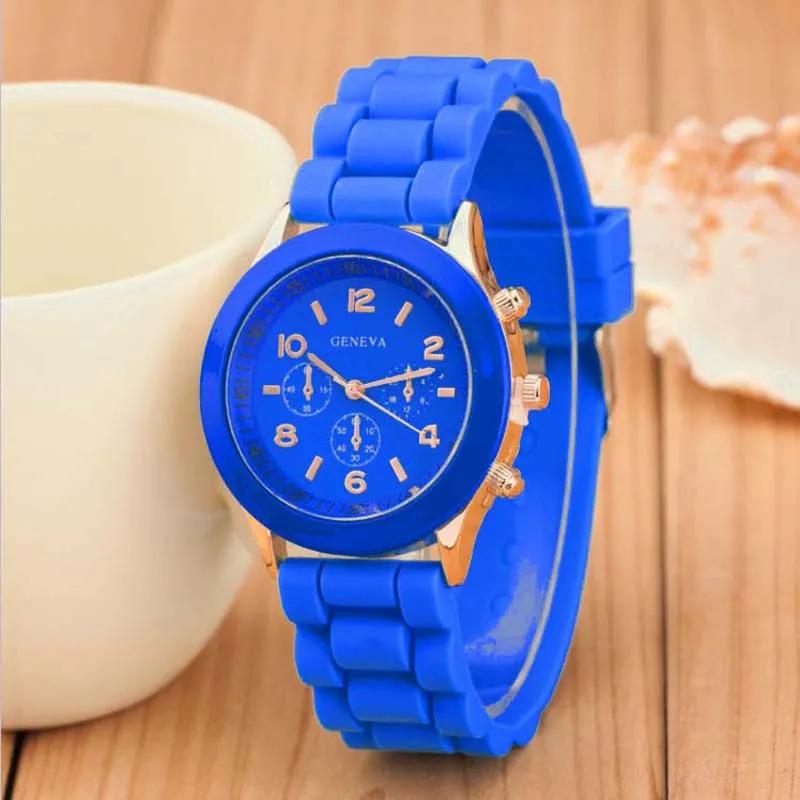 Geneva Silicone Women Watch Ladies Fashion Dress Quartz Wristwatch Female clock Jelly Colorful children's watch men Leisure