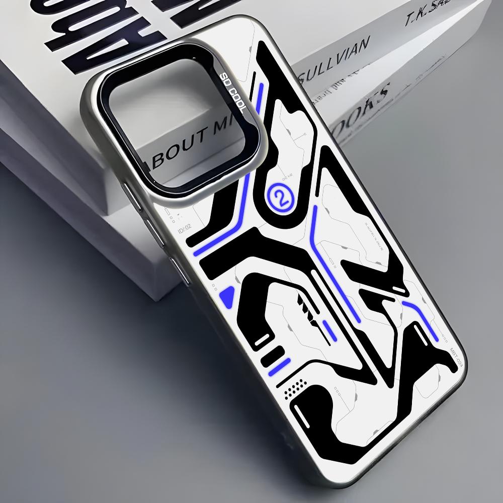 Крутой Мех Механический Кибер Чехол Для Телефона Для iPhone 16 15 14 13 12 11 Pro Max Серый Черный Матовый Лазерный Металлик Аврора Funda