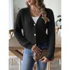 Women's Autumn and Winter Pearl Button Casual Solid Color Cardigan Sweater