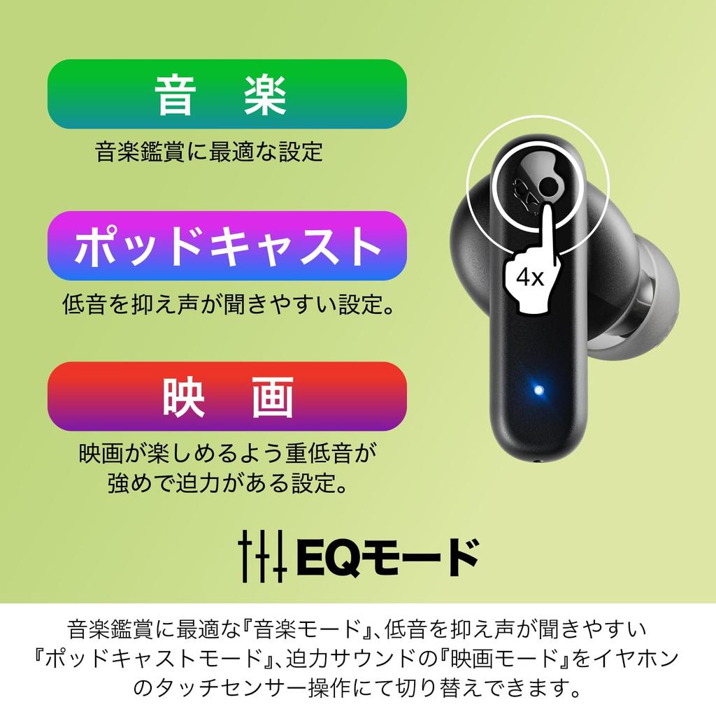 Official Skullcandy Buds Wireless Bluetooth with Deep Up to 20 Hours of IPX4 Includes Original Sticker Store Smokin' Earbuds, 5.2 Mic, Bass,