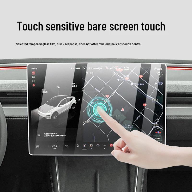 Tesla Model Y 2025/2026 Nav Screen Protector: Tempered Film for Center Console