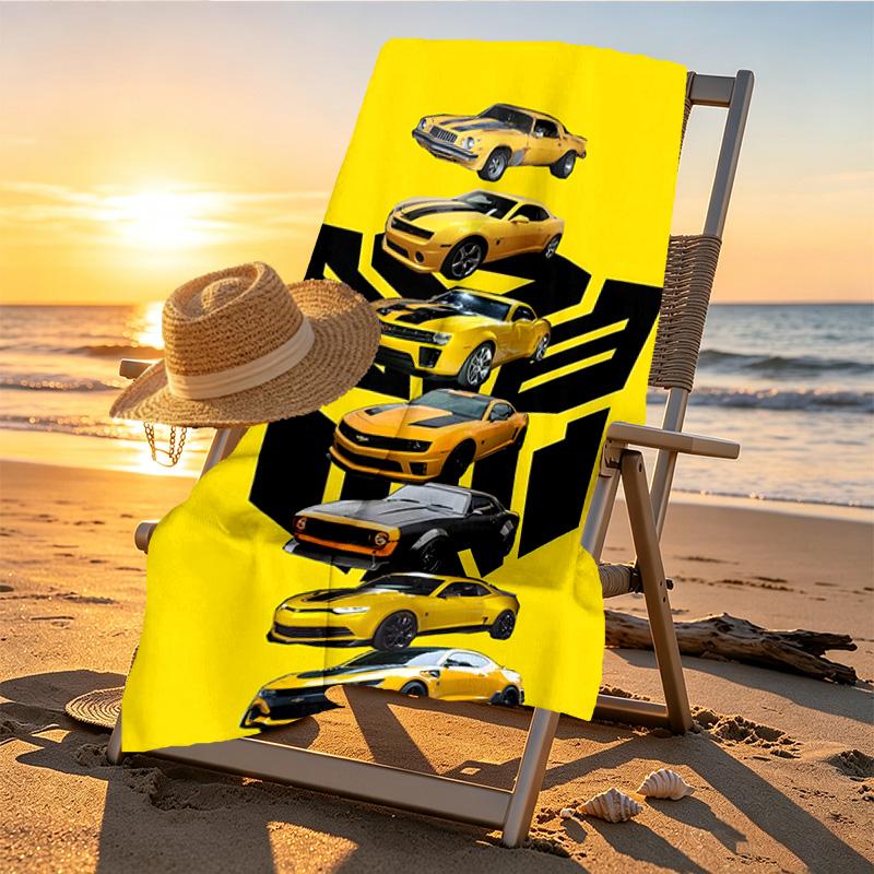 Bumblebee Print Beach Towel Design, Soft, Lightweight. for Home Bathroom, Spa, Pool, Yoga, Surfing, Camping, Gift for Family, Friend