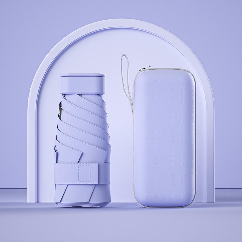 UPF50+ Mini Folding Umbrella Vinyl Small Sun Shade Umbrella Pocket Rain Travel Umbrella Ultraviolet Protection Capsule Parasol